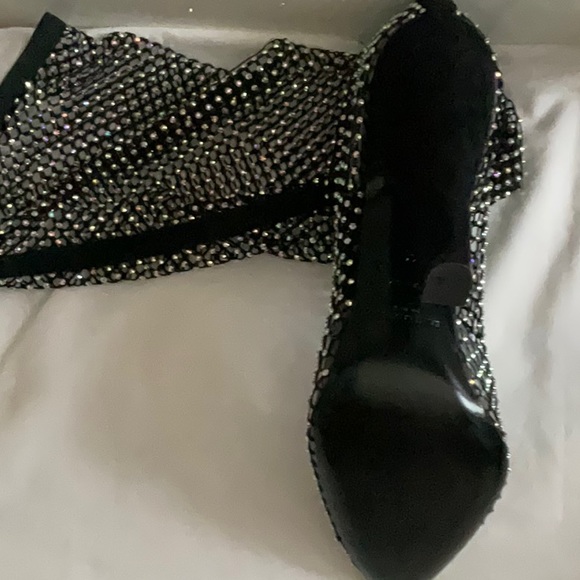 Saint Laurent Black Koller Rhinestone Mesh Boots Size 41 Excellent Condition - Picture 6 of 10